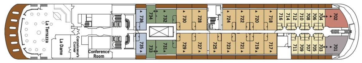 Silversea Cruises Silver Whisper Deck Plan Deck 7