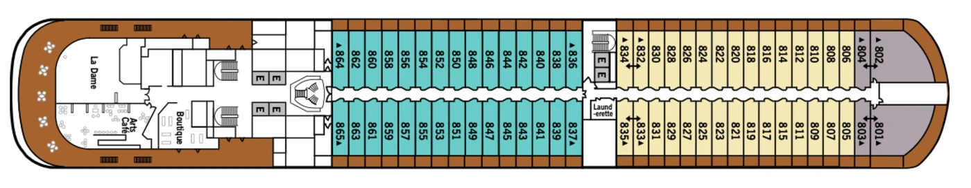 Silversea Cruises Silver Dawn Deck Plans Deck 8