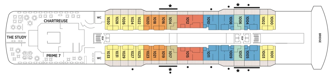 Regent Seven Seas Cruises Seven Seas Explorer Deck Plans Deck 10