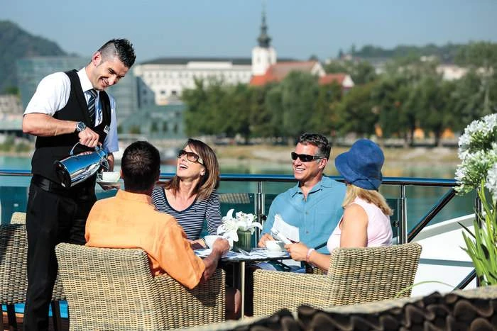 AmaWaterways AmaSerena AmaSonata AmaReina AmaPrima AmaCerto Exterior Breakfast Top Deck