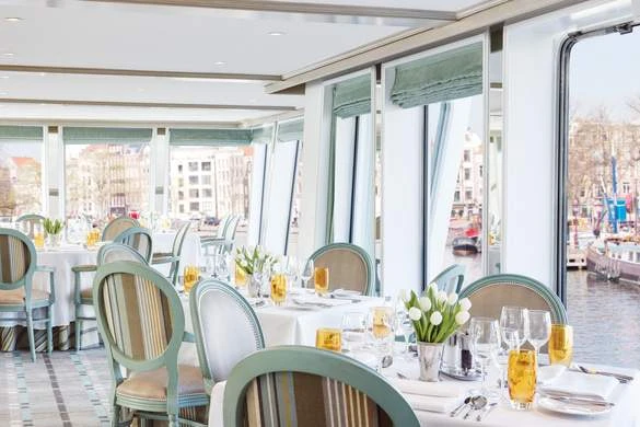 UNIWORLD Boutique River Cruises River Duchess Interior Restaurant Dinner