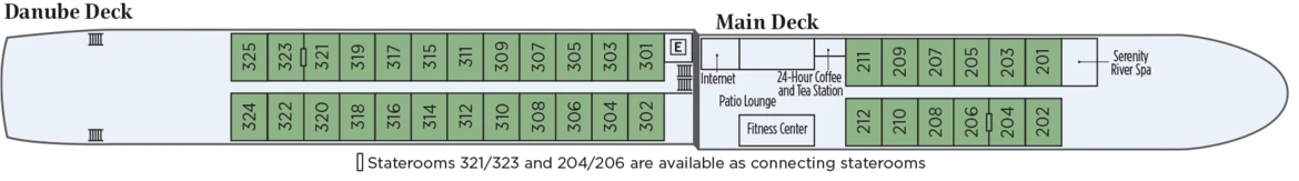 Uniworld Boutique River Duchess Danube And Main Deck Plan