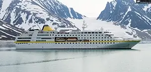 Expedition ship in Arctic sea, Antarctic cruise