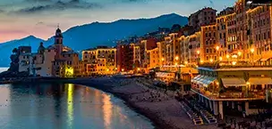 Pebble Beach in Camogli near Genoa, Italy