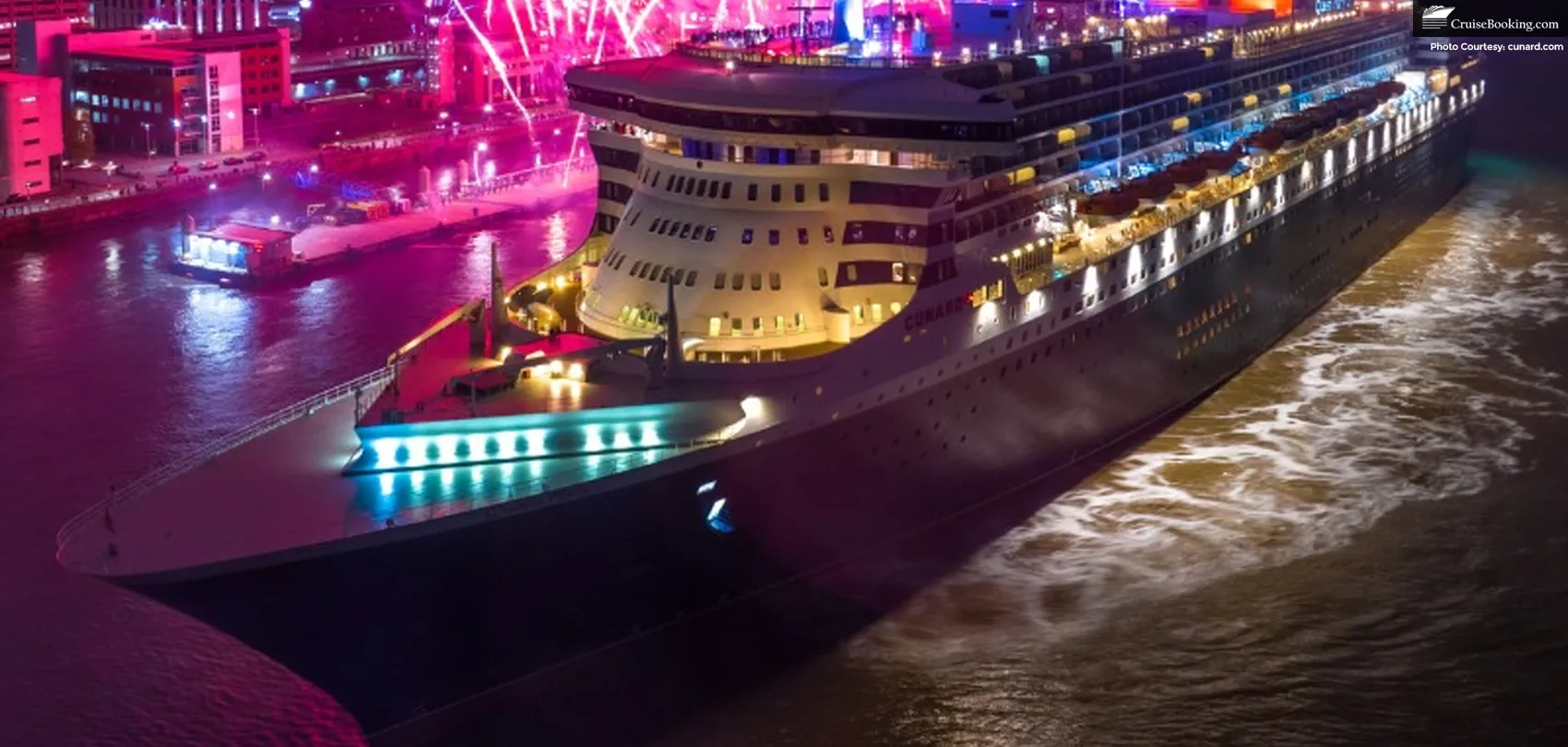 Pyrotechnics show ahead of Eurovision on Queen Mary 2