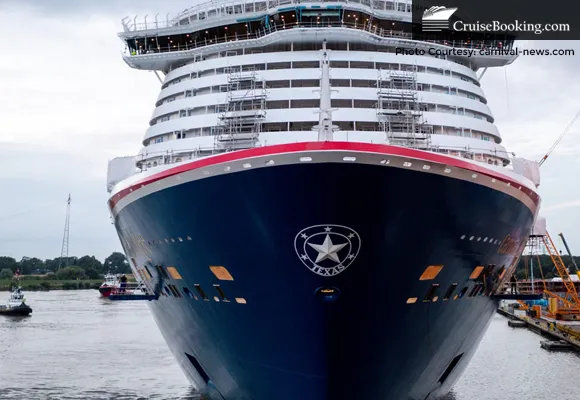 Carnival Jubilee Floats Out and Reveals Texas Star on Bow